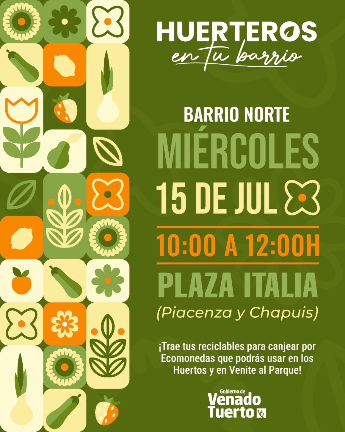 “Huerteros en tu Barrio” estará este miércoles en plaza Italia con sus productos saludables “Huerteros en tu Barrio” estará este miércoles en plaza Italia con sus productos saludables