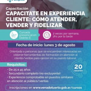 El programa “Conecta Empleo” capacitará en atención al cliente, ventas y fidelización