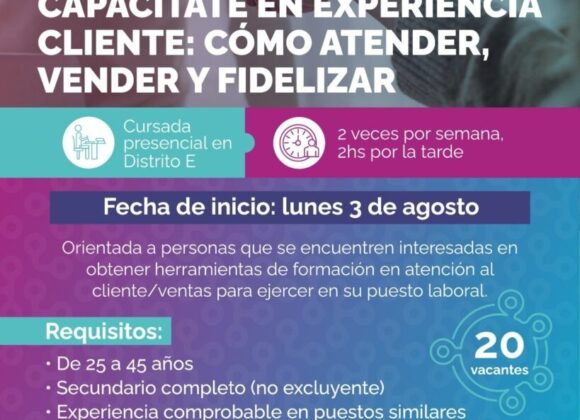 El programa “Conecta Empleo” capacitará en atención al cliente, ventas y fidelización