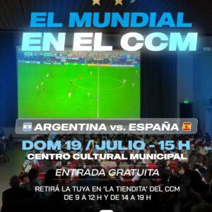 La final del Mundial también se vivirá en la pantalla gigante del Cultural