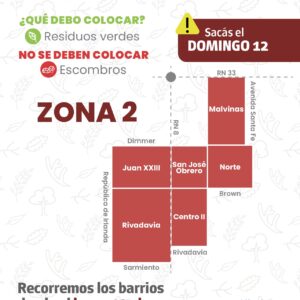 Recolección de residuos verdes Zona 2 domingo 12 de julio